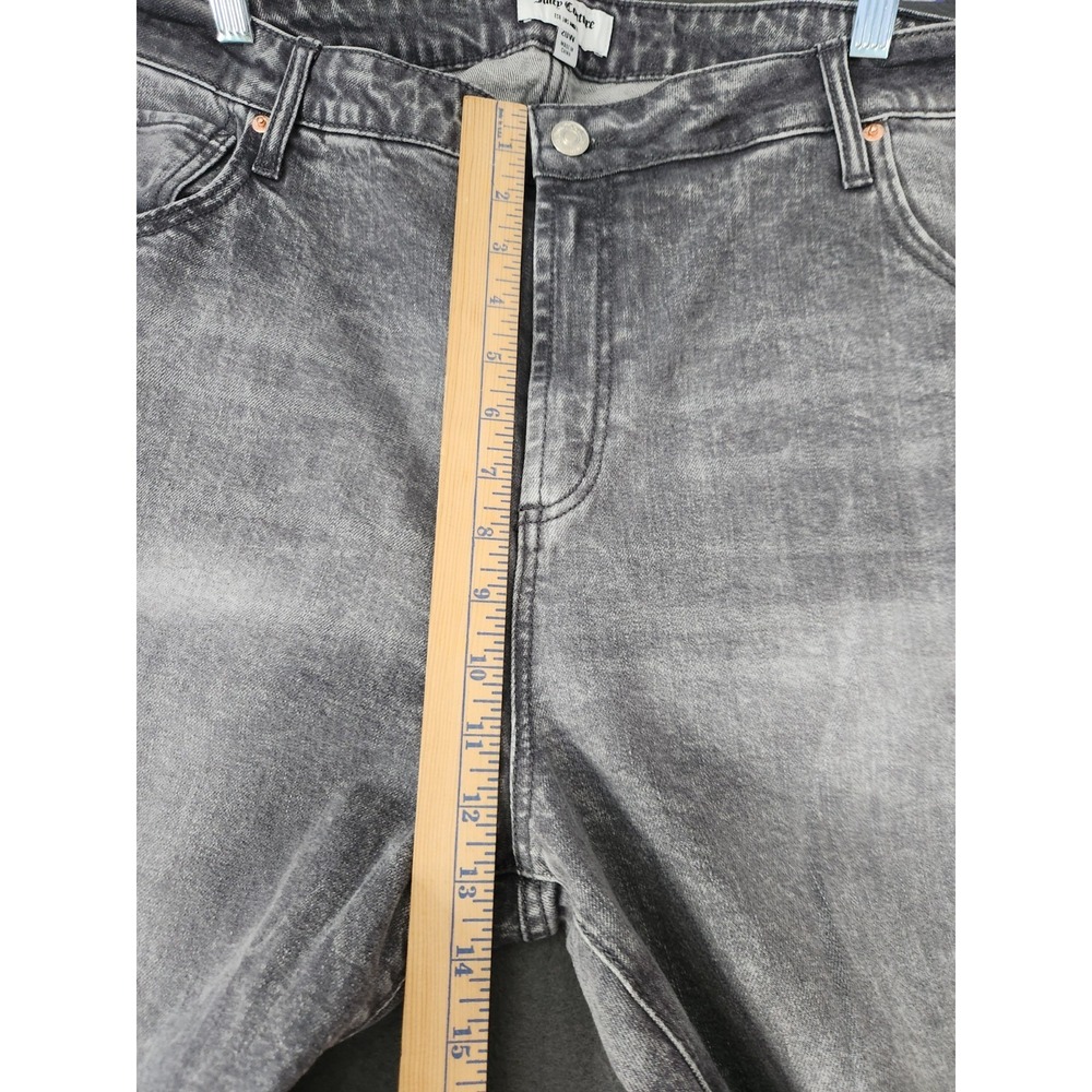 NWT Juicy Couture Venice Straight Leg Jeans Grey Marble Women's Sz 20W Raw Hem - Picture 4 of 12